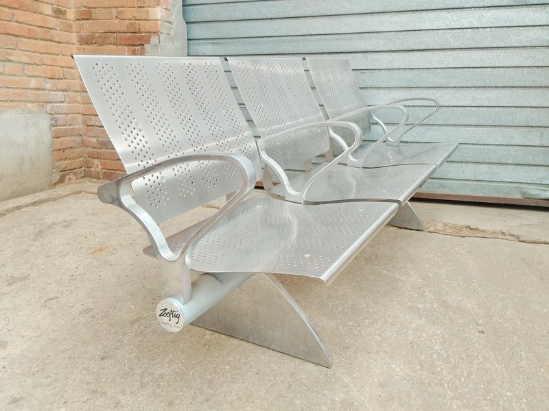 banco 3plazas aeropuerto sala espera inox 1u